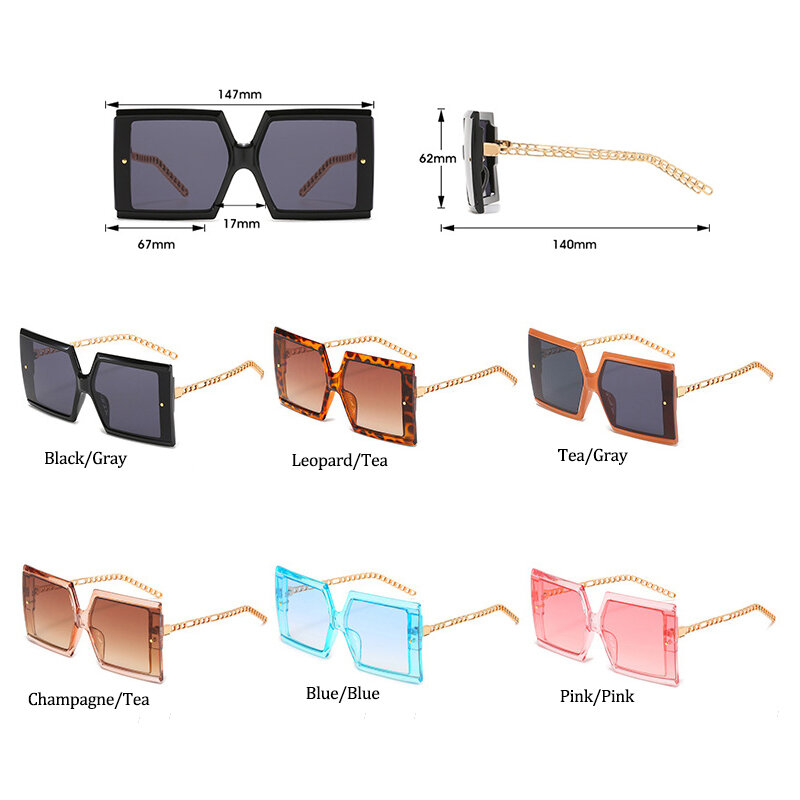 جديد المكرر مربع النظارات الشمسية للنساء سيدة الموضة المعتاد الوردي ظلال بدون إطار النظارات الشمسية الإناث الصيف القيادة نظارات