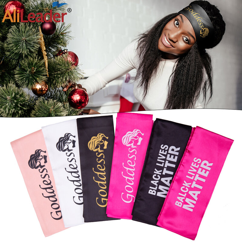 Satin Edge Scarves For Wigs 4 Color Headband Wig Wrap Grip Band For Hair Satin Edge Laying Scarf Wrap For Wigs Black Lives Mater
