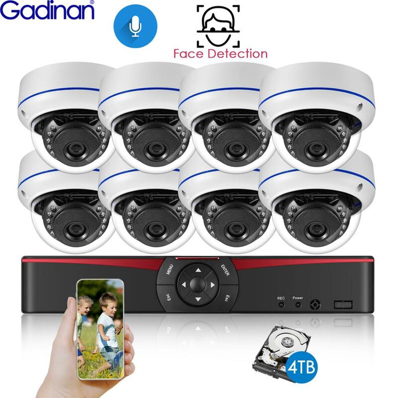 8CH 5MP NVR Kit  Face Detection  Audio Vandal-proof Dome 5MP POE IP Camera CCTV Security System Home Video Surveillance System