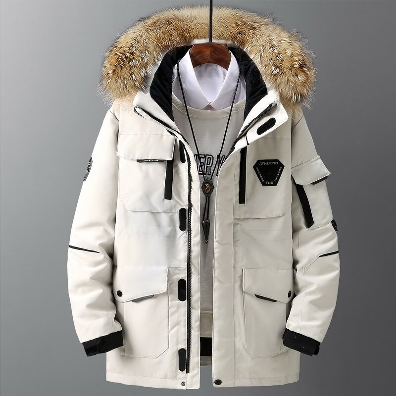 Abrigos cálidos con capucha para hombre, ropa de algodón gruesa de lana para exteriores, chaquetas de plumón de Color sólido a la moda, moda urbana de invierno