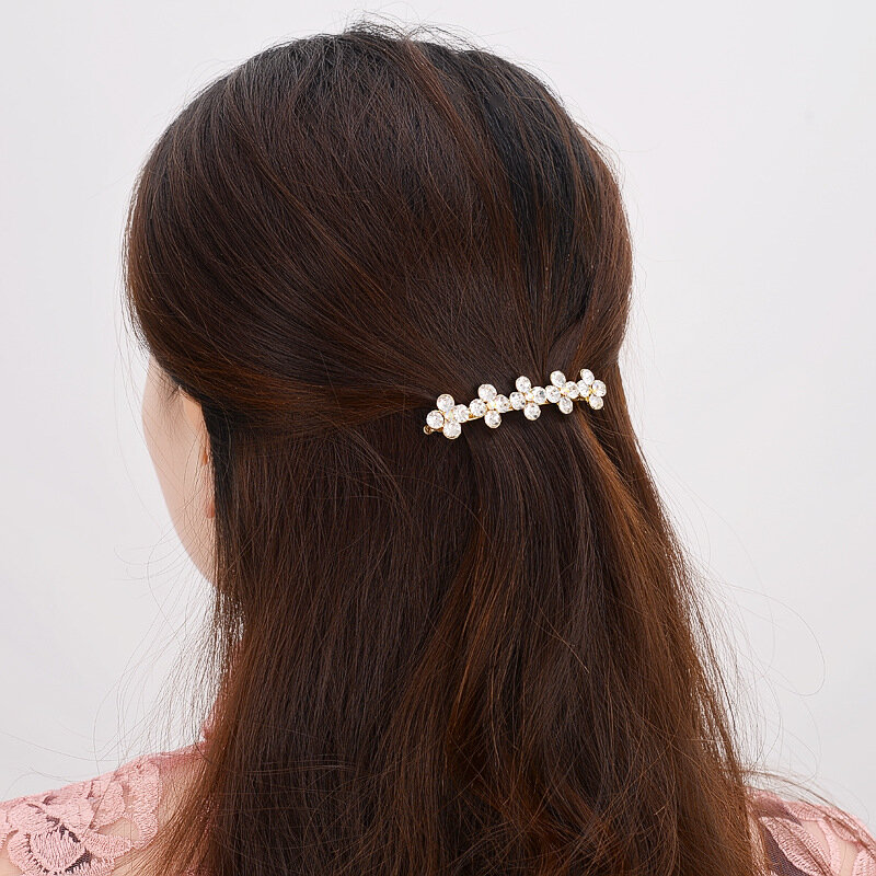 Horquillas de perlas geométricas para mujer, joyería con diseño de forma de perla, accesorios para el cabello de aleación