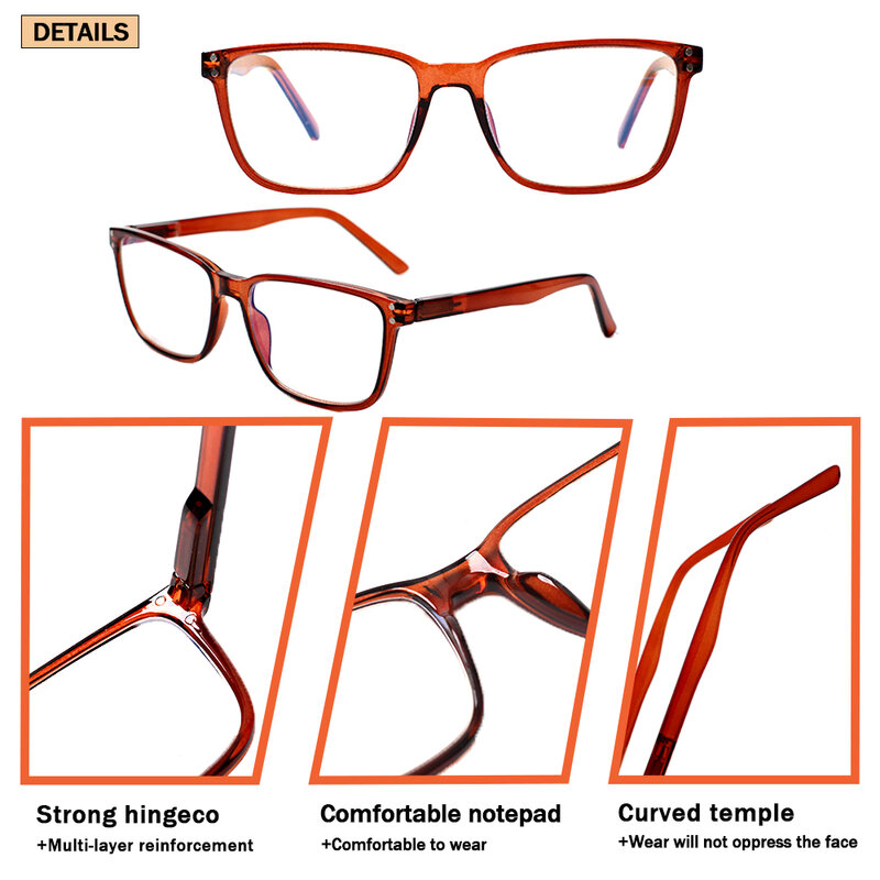 Boncamor 4 Pak Kacamata Baca Engsel Musim Semi Segar dan Elegan Kacamata Pembaca HD Nyaman Pria Wanita Diopter 0-600