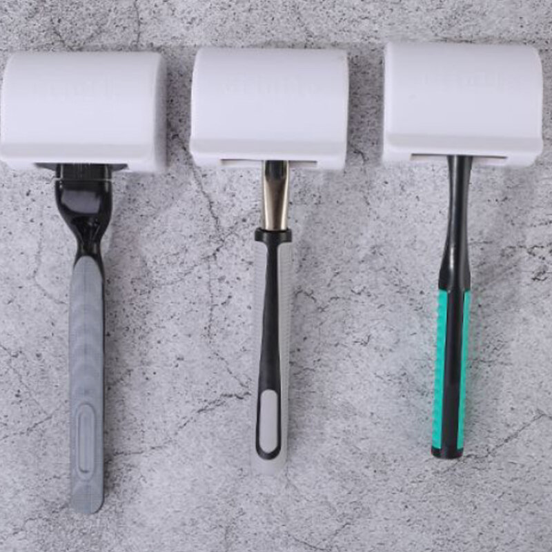 1PCS Dustproof Men Razor Shaver Holder  Wall Self-adhesived Shaver Holder Hanging Rack Shelf with Cover Storage for Bathroom