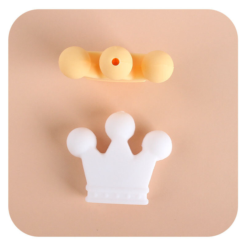 1 stücke Baby Zahnen Spielzeug Crown Silikon Perlen Food Grade Silikon DIY Schnuller Kette Anhänger Zubehör Baby Beißringe