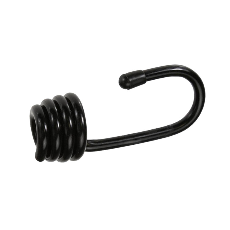 Gancho espiral de acero recubierto de plástico, cuerda expansora de 6mm, negro, 12 unidades