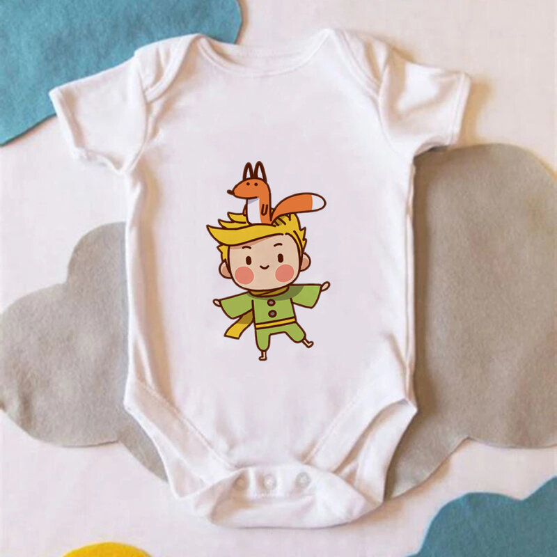 Newborn Baby Clothes Aesthetic Fashion Infant Clothing Little Prince Graphic Girl Baby Bodysuit Harajuku Casual Wholesale Romper