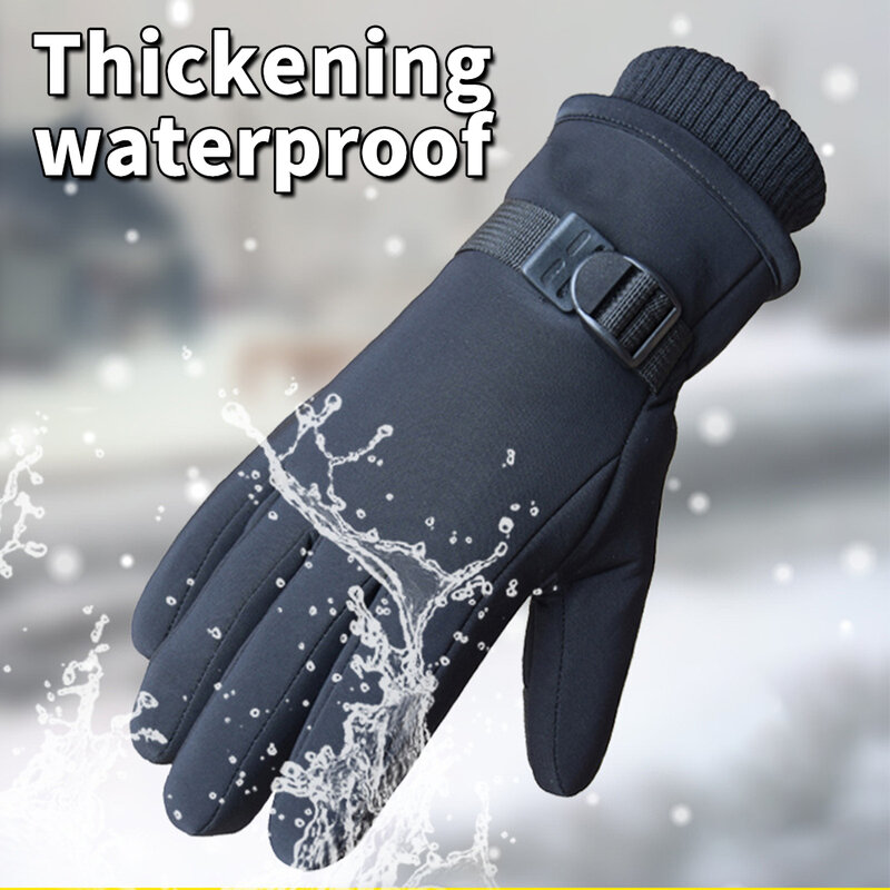 Guantes de esquí de dedo completo para hombre, manoplas protectoras de pantalla táctil para mantener el calor, resistentes al agua, para deportes al aire libre, accesorios para adultos