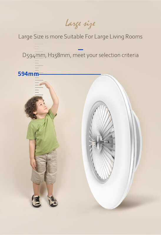 Panasonic LED Ceiling Fan Light with Dimming Remote Control Big Size 23 Inch Room Bedroom Living Room Fan Lamp