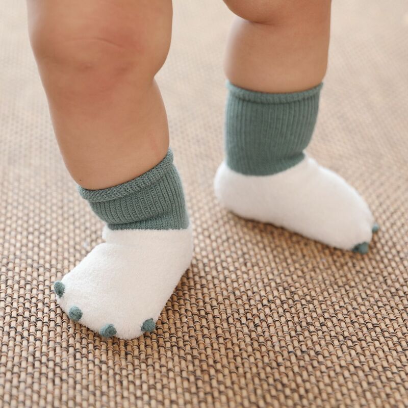 0ถึง18 M ฤดูใบไม้ร่วงฤดูหนาว Anti-Slip ถุงเท้าอุ่นทารกแรกเกิดขนแกะขนแกะถุงเท้าเด็กน่ารักถุงเท้า