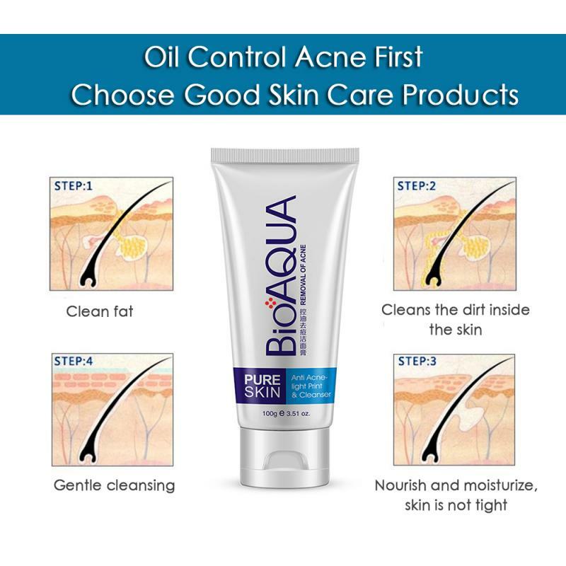 2021 BIOAQUA facial cleanser oil control acne cleansing cream to acne blackhead deep cleansing cleanser Face Washing Product