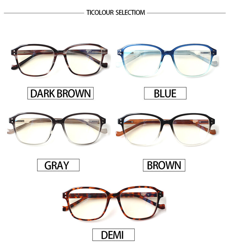 Boncamor-ヒンジ付き老眼鏡,青色光,男性と女性用,アンチUV,0〜400