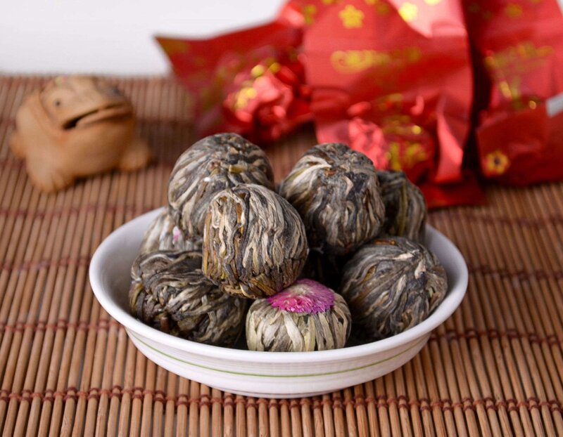 20 نوعا/كيس الصين تزهر الشاي شاي أخضر الكرة الفنية زهر الزهور الشاي الصينية زهور الشاي المتفتحة