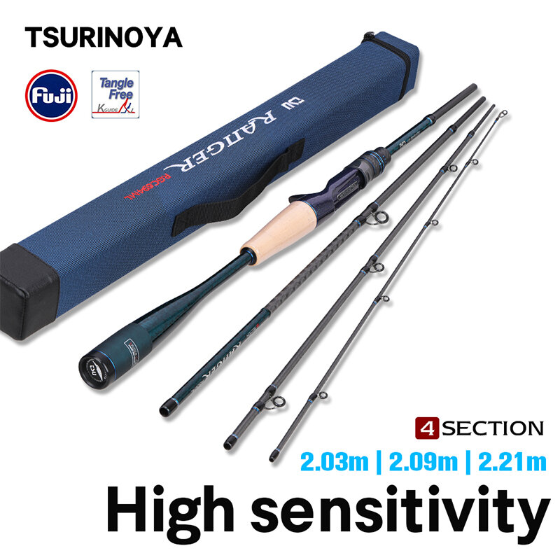Tsurinoya-vara de pesca portátil, alta sensibilidade, 2.03m, 2.09m, 2.21m, ml, 96g, ultra leve, fiação