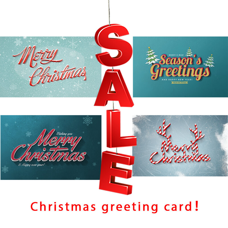 クリスマス用グリーティングカード,オリジナルデザイン,3.5x2.1インチ,小型ギフト用メッセージカード,50枚