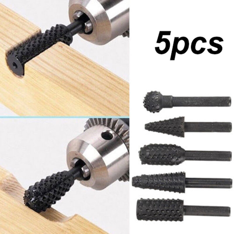 5pcs/Set 1/4'' Drill Bits Set Cutting Tools For Woodworking Wood Carving High Carbon Steel Drill Bits Wood Carving Hand Tools