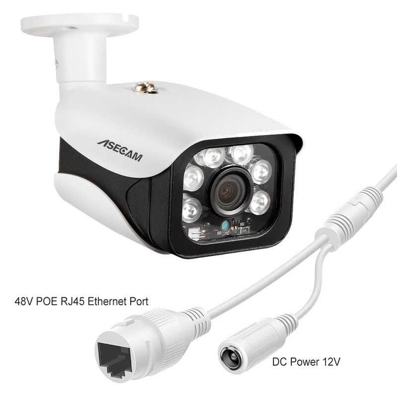 4K 8MP camara videovigilancia IP de para exteriores, video cámara de vigilancia H.265 Onvif visión nocturna IR 4MP POE