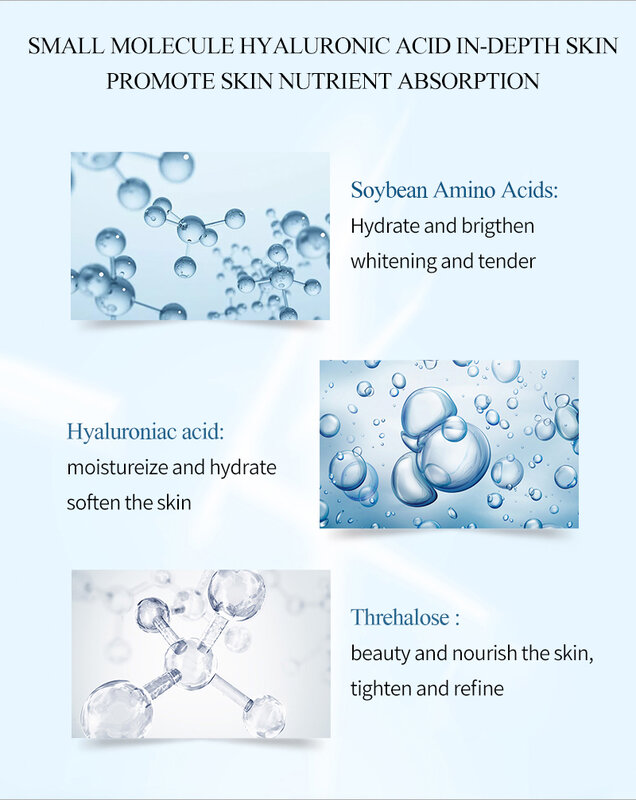 PUTIMI Hyaluronic Acid Face Serum Moisturizing Anti-Wrinkle Anti Aging Collagen Shrink Pores Face Essence Whitening Face Cream