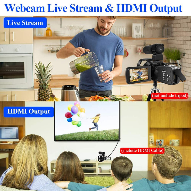 Nuovo prodotto videocamera digitale per Youtube 4K 56MP Touch Screen Wecam Night Vision HD Recorder WiFi luce di riempimento integrata