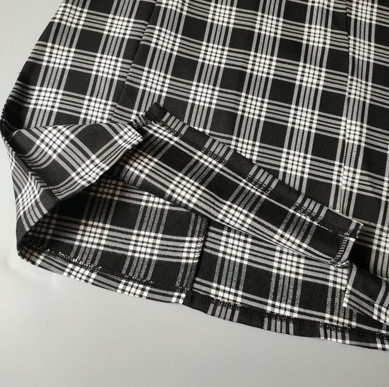 Saia xadrez feminina 2021 streetwear magro a line saia de cintura alta divisão saia curta harajuku treliça saias das mulheres