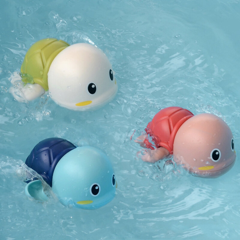 Cute Cartoon zabawki do kąpieli dla niemowląt zwierząt żółw klasyczne dziecko wodne zabawki dla niemowląt łazienka mechaniczna edukacyjne dla dzieci zabawki plażowe