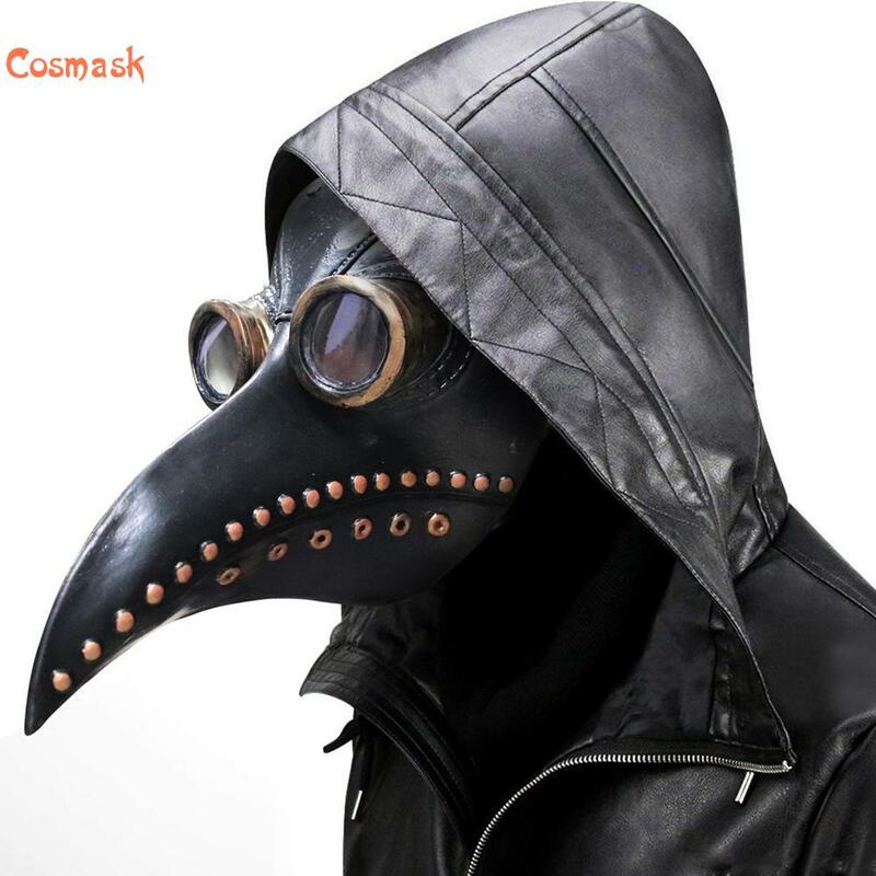 Máscara de médico de la gripe negra accesorios Cosplay de aves emulsión Steampunk remache Color#6 18 estilos máscaras de pico mecánico 