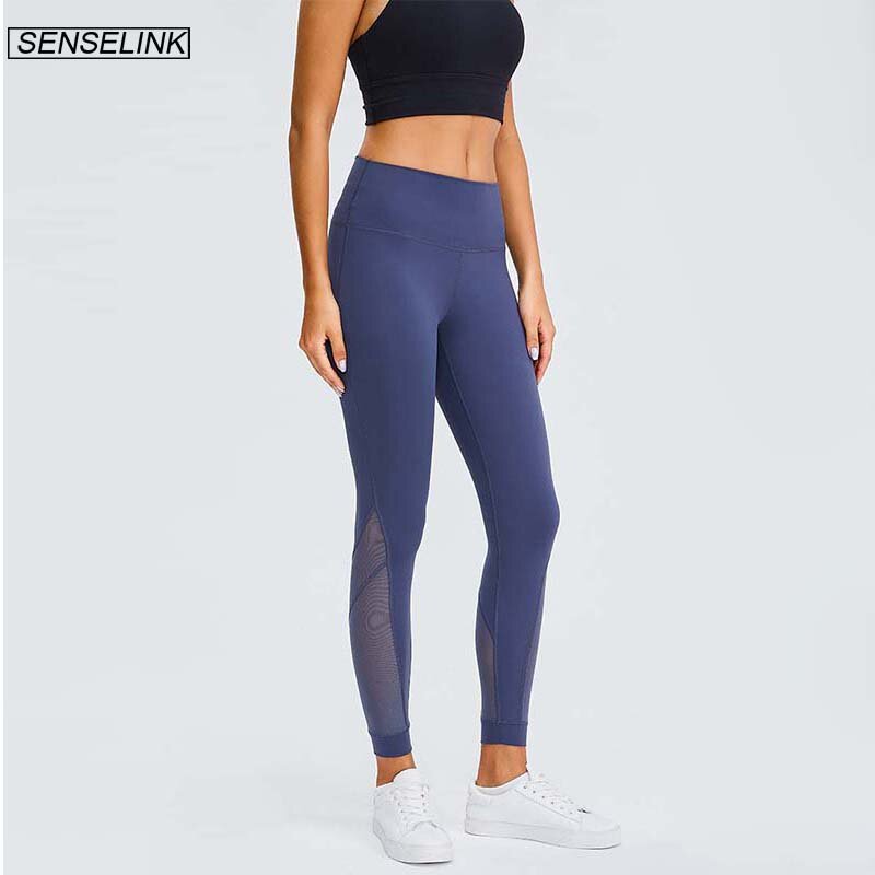 SENSELINK-Pantalones deportivos de cintura alta para mujer, ropa de Yoga elástica para interiores, para Fitness