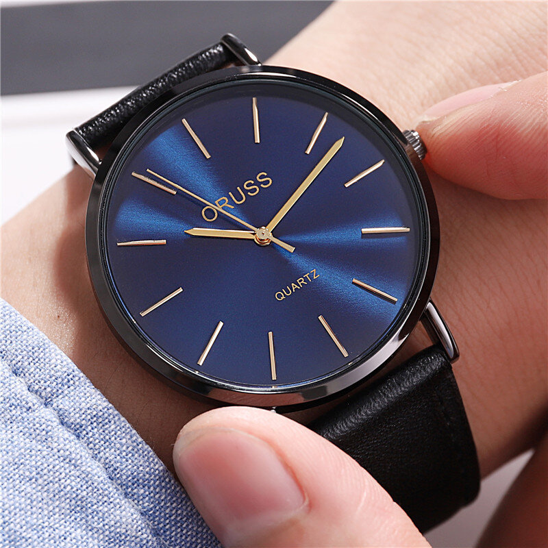 Luxury Men Sports Watch Thin Waterproof Quartz Wrist Watches For Men Leather Male Clock Simple Analog Watches Mens Reloj Hombre
