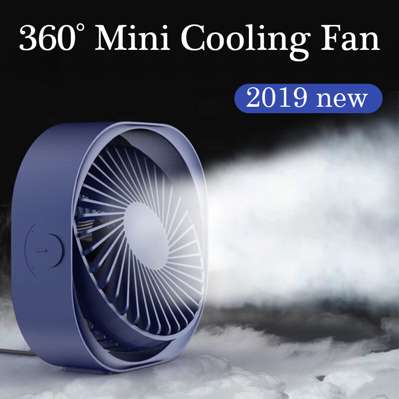 New 360 USB Fan Cooler Cooling Mini Fan Portable 3 Speed Super Mute Cooler for Office Cool Fans Car Home Notebook Laptop