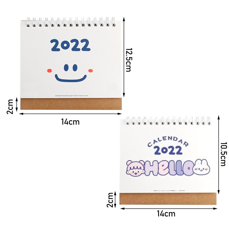 Calendrier de l'année du tigre 2022, petit dessin animé créatif Simple et mignon, calendrier de Table, planificateur, fournitures scolaires de bureau