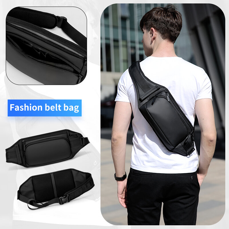 Fenruien New Multifunction Shoulder Bags for Men Waterproof Short Trip Chest Bag Anti-thief Crossbody Bag 7.9 Inch iPad Fashion