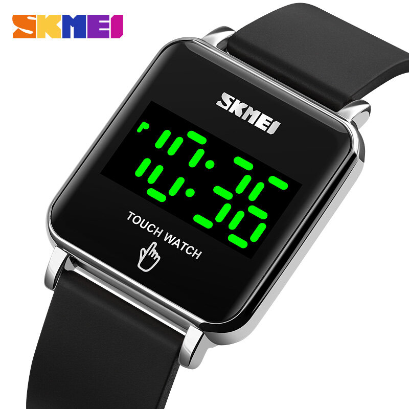 Skmei led simples design masculino feminino relógio de pulso data tempo masculino feminino digital touch relógios fivela magnética das senhoras dos homens