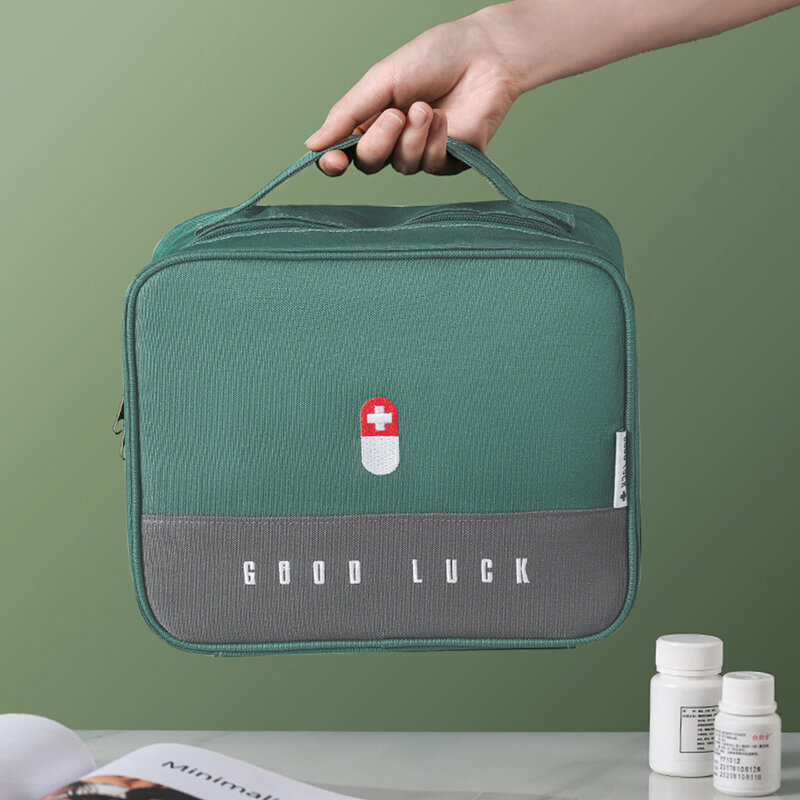 ขนาดใหญ่หนากล่องยา Layered Family First Aid Kit กล่องยายาตู้ผ้าแบบพกพาเก็บกระเป๋า