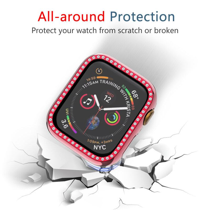 Capa protetora para apple assistir caso série 5 4 3 2 1 diamante assistir casos para iwatch 5 acessórios do relógio 81021
