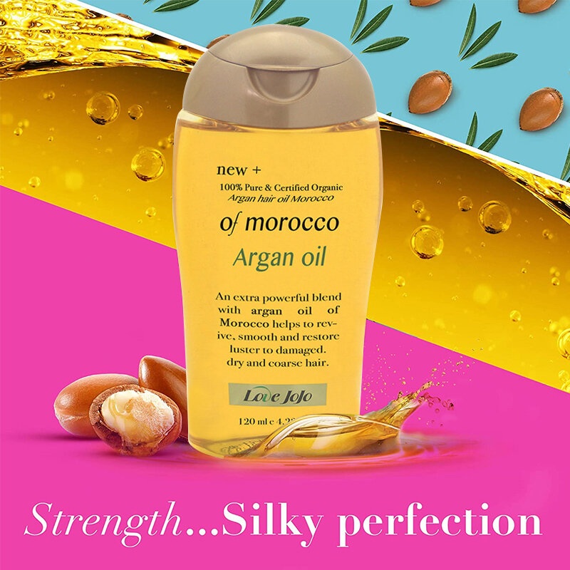 120ml Natural Organic Morocco Argan Oil for Hair Scalp Essential Oil For Moisturizing Repairing Dry Damage Hair Treatment
