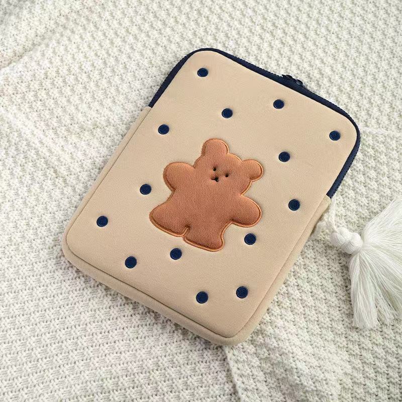Korea Ins Biskuit Beruang Tablet Case Cute Cover untuk Mac Ipad Pro 9.7 10.8 10.9 11 13 15.6 Inch Laptop Sleeve Dalam Tas Penyimpanan