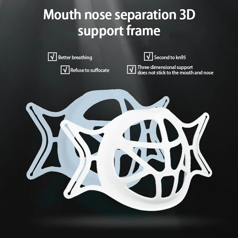 Support de masque facial réutilisable, 1/5/10 pièces, cadre de Support interne, respirant, étanche, en Tpe, blanc et bleu