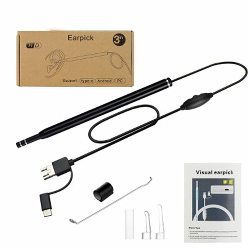 Usb Ear Camera Otoscope3.9Mm Hd Ear Scope Endoscope Visual Ear Endoscope With Earwax Compatible Ear Cleaner For Android