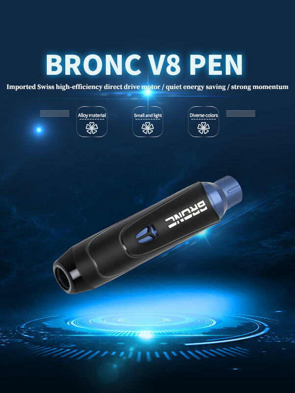 BRONC V8 Quality Rotary Cartridge Tattoo Machine Pen Gun for Liner & Shader  Cartridges  Needles Supplies