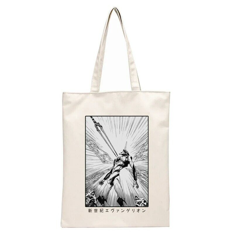 Rei Ayanami Kaworu Mari Shopping Bag Shopper Eco Canvas Cotton Shopper Bolsas De Tela Bag Shoping Reusable Sacolas