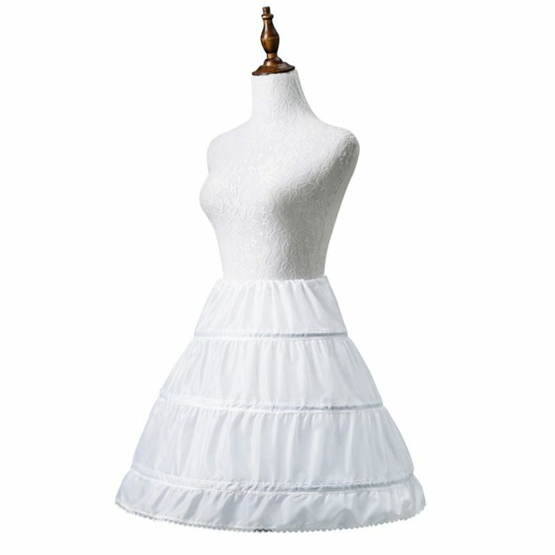 Children Princess Skirt Petticoat Girls Wedding Dress with Hoop Skirts Accessories Drawstring Adjustable Waist Lining