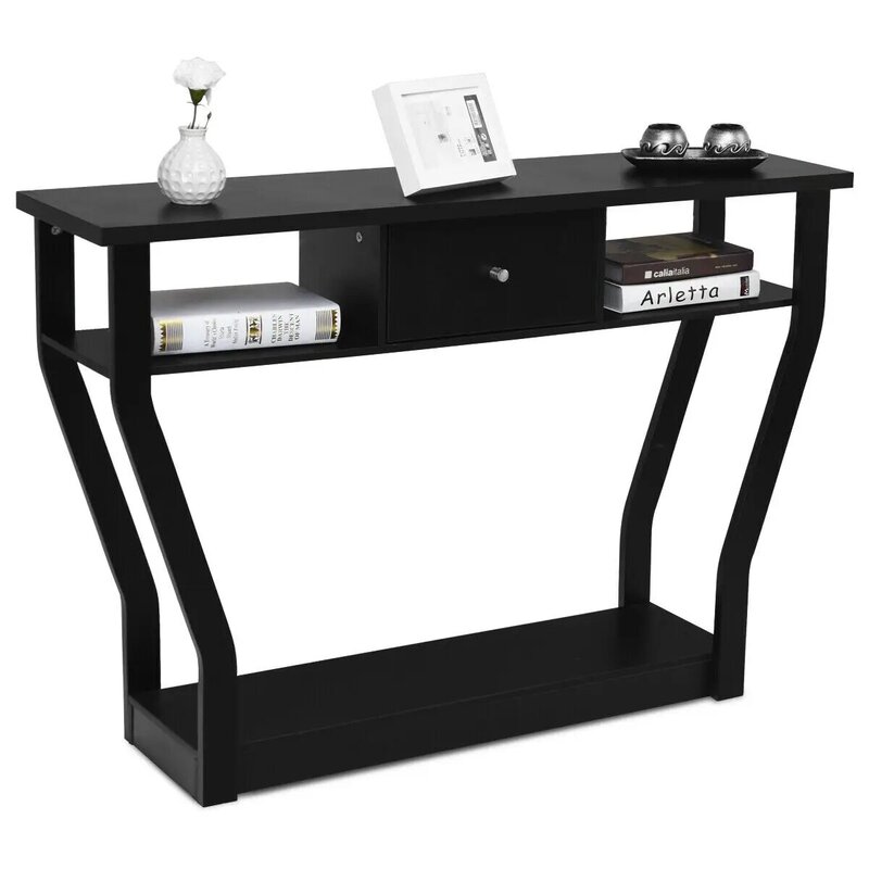 Giantex – Console de Table moderne, canapé d'entrée, couloir, bureau d'exposition en bois avec tiroir, meubles de salon HW60291