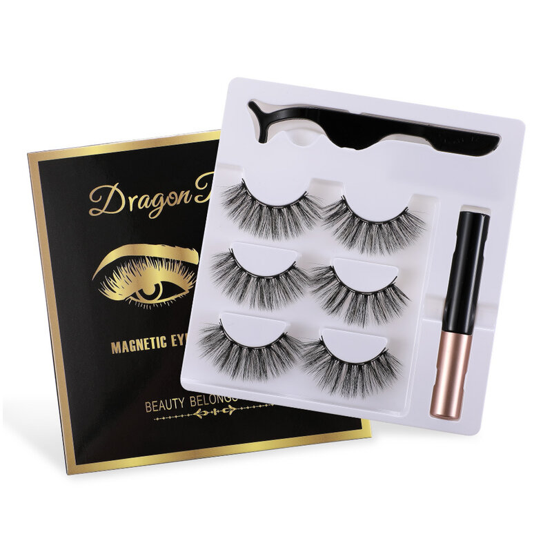 3D Magnetic False Eyelashes Set, Glue-free, Handmade, Reusable, Slim, Lightweight And Comfortable, Naturally Curled