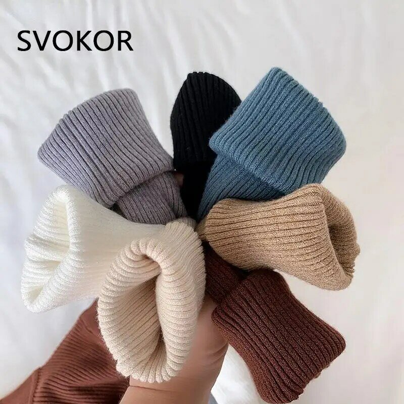 Свитер SVOKOR, Женская водолазка, базовые Топы, корейская мода, женская осенне-зимняя одежда, пуловеры с длинным рукавом, 21 цвет