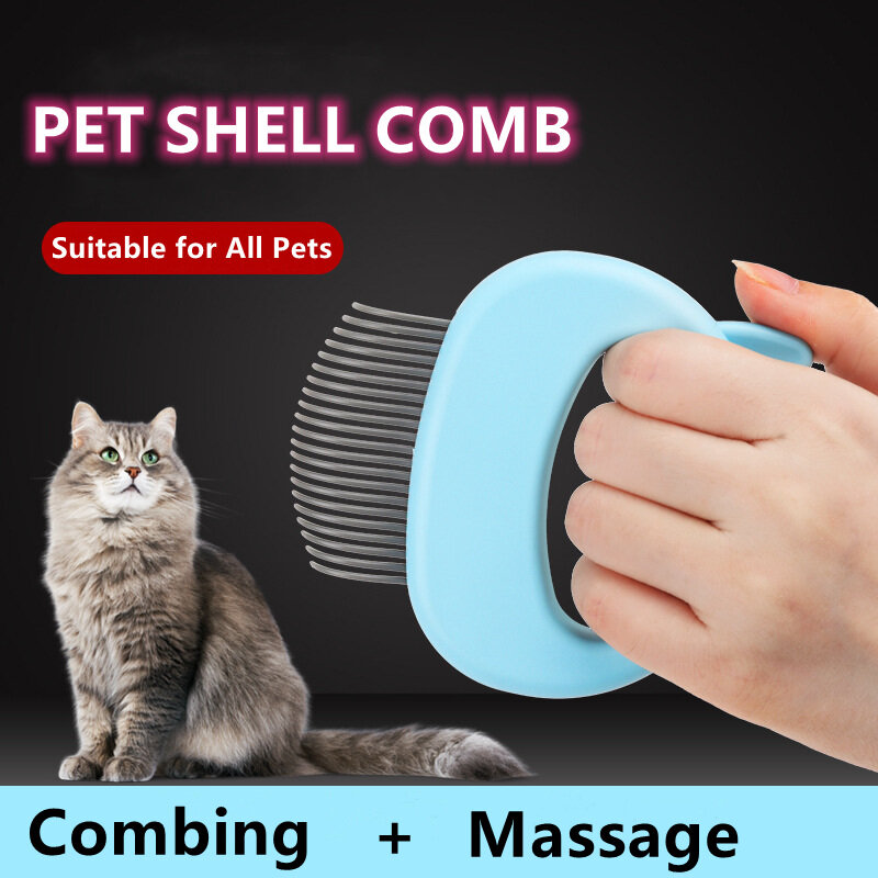 Cepillo para gatos y mascotas-peine de aseo para mascotas, cepillo de eliminación de pelo, masaje, cepillo Deshedding cómodo para gatos de piel corta y larga