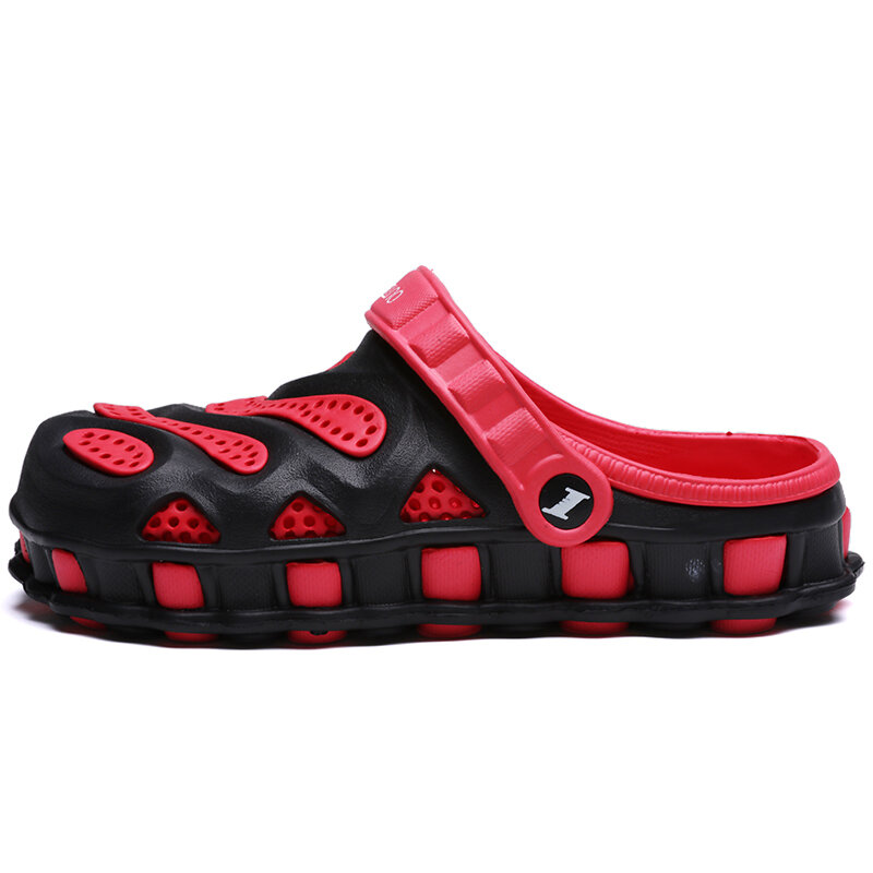 Nowe klapki na lato Aqua oddychające buty na plażę dla mężczyzn galaretki slajdy mężczyźni drewniaki płaskie buty Plus rozmiar 40-46