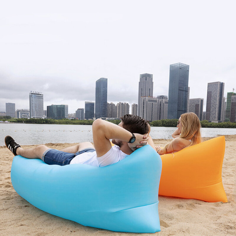 Sofá cama de aire inflable para adultos y niños, tumbona, bolsa para colgar al aire libre, Camping, Playa