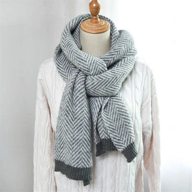 USPOP – écharpe longue tricotée pour femme, en sergé doux et chaud, châle pashmina, nouvelle collection hiver