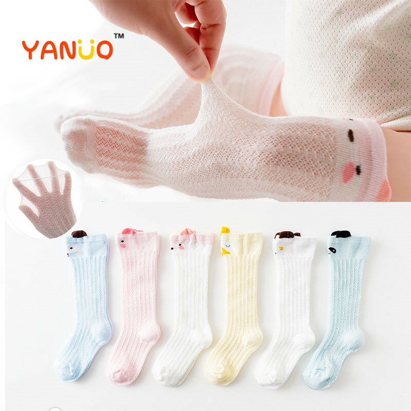 Cartoon Cute Child Mosquito Socks Bear Animal Baby Cotton Socks Knee High Long Legs Warm Socks for Boys and Girls 0-3 Years Old