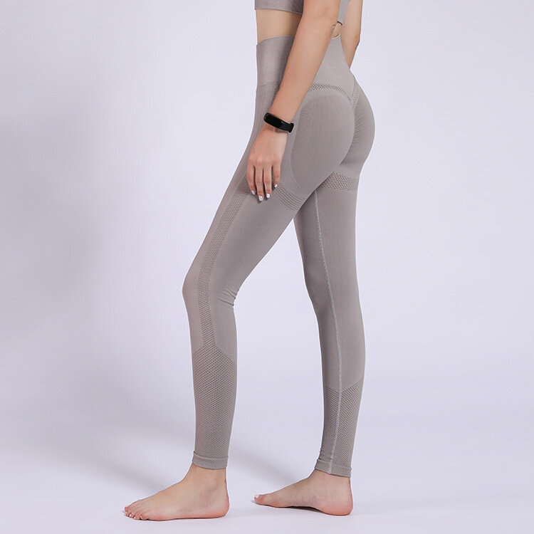 Mulheres sem costura yoga leggings de cintura alta esporte leggings controle da barriga workout collants butt lift gym correndo fitness yoga calças