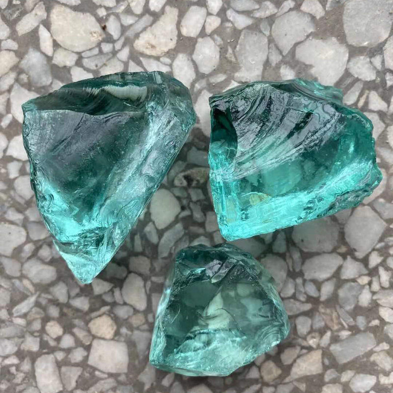 Очень красивый прозрачный стеклянный кристалл камень домашний Декор Светильник-зеленый стеклянный материал садовый декор